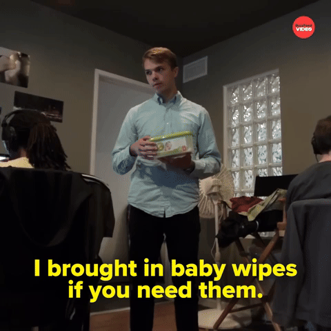 Brought baby wipes