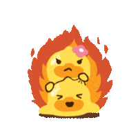 Angry Fire Sticker by B.Duck