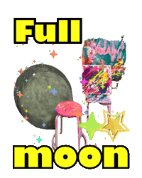 Full Moon Art Sticker by KaoruHironaka