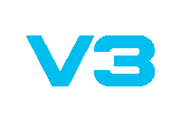 v3electric logo blue spinning v3 Sticker