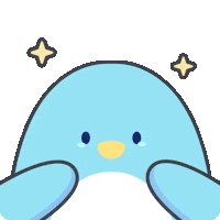 yenyendesign happy excited kawaii blue Sticker
