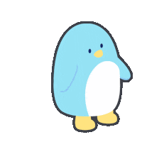 yenyendesign kawaii blue sleep penguin Sticker