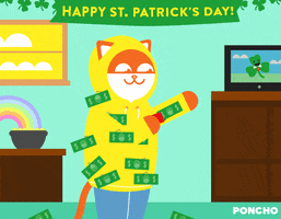 saint patrick money GIF by Poncho