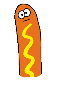 Hot Dog Sticker by Jon Burgerman