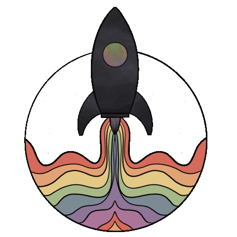 medialhuna giphyupload cool rainbow retro Sticker