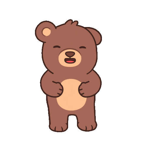 Happy Teddy Bear Sticker by BEARISH