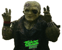 Toxic Avenger Air Quotes Sticker by Signature Entertainment
