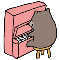 くま 音楽 Sticker