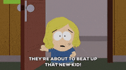 girl leans on door looking GIF by South Park 