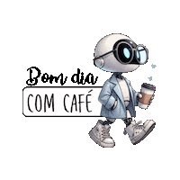aduanstudio cafe bomdia robo bomdiacomcafe Sticker