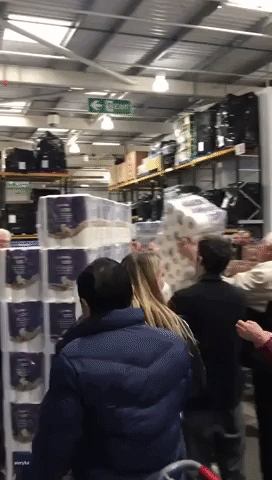 This Charmin Man: Shopper Gives Away Toilet Paper Amid Supermarket Swarm