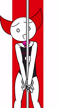 M0NS_Draw dance animation clown miku GIF