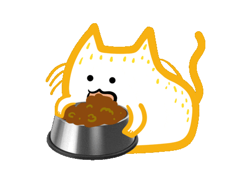 Hungry Fat Cat Sticker