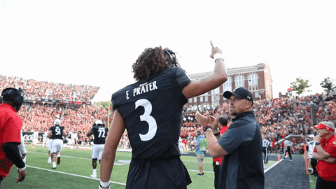 High Five Cincinnati Football GIF by Cincinnati Bearcats