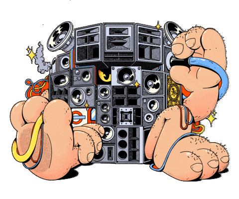 Speakers Singularity Sticker by BIG FAT RAVE