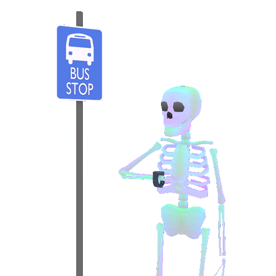 Bus Stop Waiting Sticker by jjjjjohn