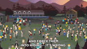 walking gathering GIF by South Park 