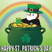 St Patricks Day Celebration GIF by Pudgy Penguins