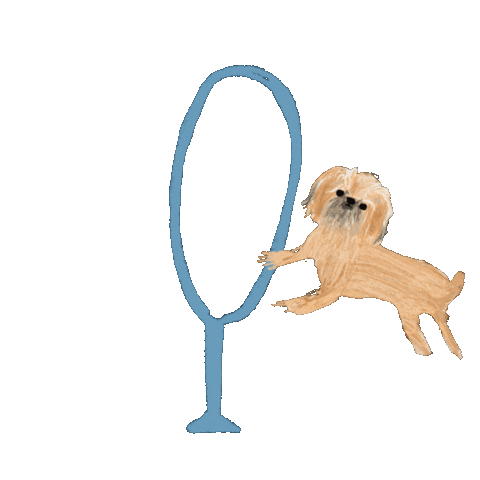 Dog Jumping Sticker by Andrea Caceres