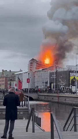 Fire Breaks Out at Copenhagen's Historic Stock Exchange