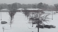 Snow Falls on Iowa State University as Winter Storm Bears Down