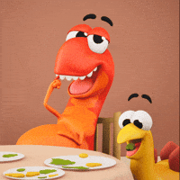 Good Vibes Eating GIF by Claynosaurz