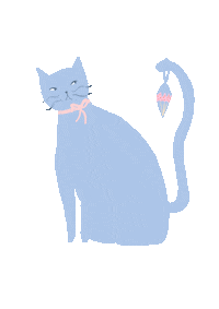 Cat Hello Sticker by Milka Sukno