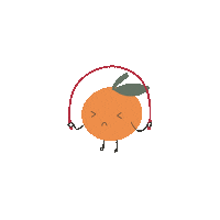 artseafartsea1 orange exercise fruit jumprope Sticker