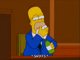 smelling homer simpson GIF