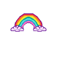 rippasippa pixel gaming rainbow clouds Sticker