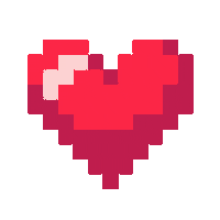 rippasippa love heart pixel gaming Sticker