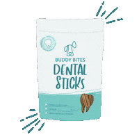 Treats Teal Sticker by Buddy Bites Dog