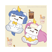 Bu Overeating Sticker by Brave Unicorn