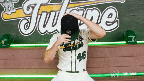College Baseball Zach GIF by GreenWave