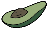 AlmostIris happy smile fruit avocado Sticker