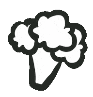 Schwarz Weiss Broccoli Sticker by Nadine Chaignat