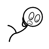 hansrinaldi misfits swinging stick figure hang on Sticker