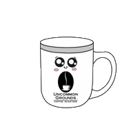uncommongroundscoffee coffee cup coffee and bagel uncommongrounds uncommon grounds Sticker