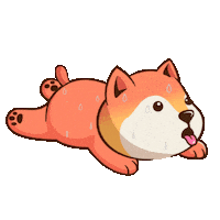 Dog Sweating Sticker by BigBrains