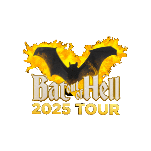 BatOutOfHellMusical bat rock n roll meatloaf bat out of hell Sticker