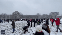 Snowball Fight Organized at National Mall as DC Hit by Heavy Winter Storm