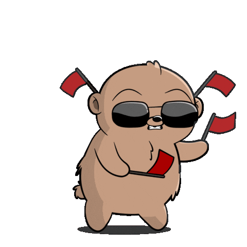 Warning Red Flag Sticker by Fugz Official