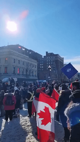 Trudeau Decries 'Hateful Rhetoric' of Anti-Vaccine-Mandate Protesters Near Canadian Parliament