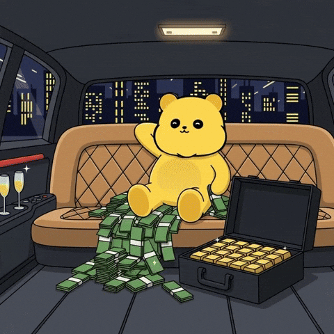 Luxury Life Gold Bars GIF by Kanpai Pandas