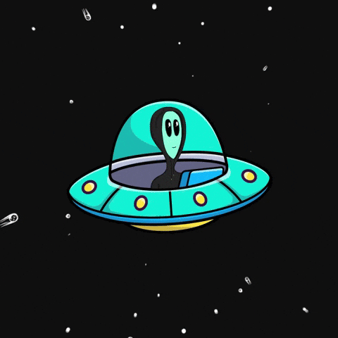 Flying Saucer Space GIF by Lonely Aliens