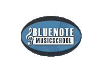 bluenotemusicschool music blue star guitar Sticker