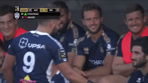 Agen_Rugby giphygifmaker check give me five agen rugby GIF