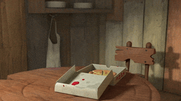 Hangry Petz Charlie eating pizza