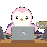 Tired Work From Home Sticker by Pudgy Penguins