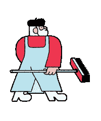 GeorgesIllustration work run boy walking Sticker